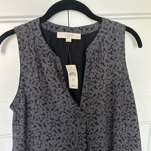 LOFT Shift Sleeveless circles/dots  Dress - NWT - Med Petite